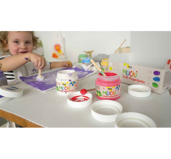 MUCKI Fabric finger paint, set of 6
