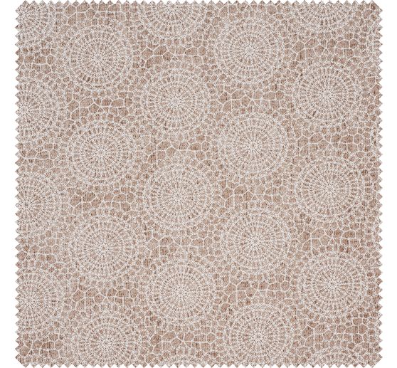 Motif fabric linen look "Mandala circles lace"