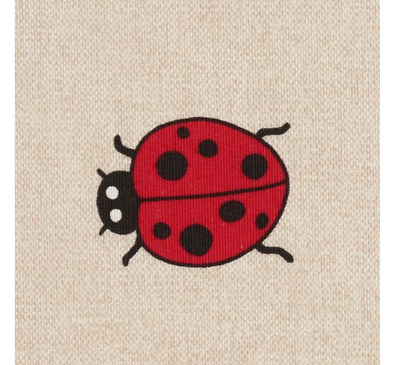 Motif fabric linen look "Ladybird"