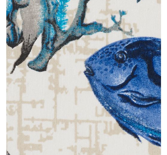 Motif fabric linen look "Azzurro"