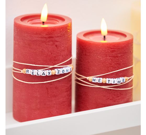 LED real wax candle "12.5 x 7.5 cm", with timer