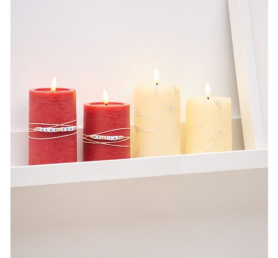 LED real wax candle "12.5 x 7.5 cm", with timer