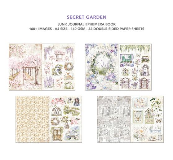 Kniha Junk Journal & Ephemera "Secret Garden"