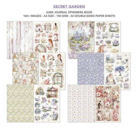 Kniha Junk Journal & Ephemera "Secret Garden"