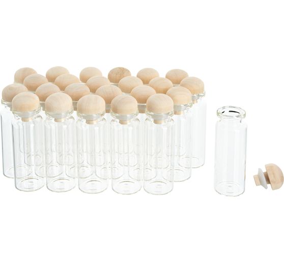 VBS Glass jars with wooden stopper, 24 pcs.