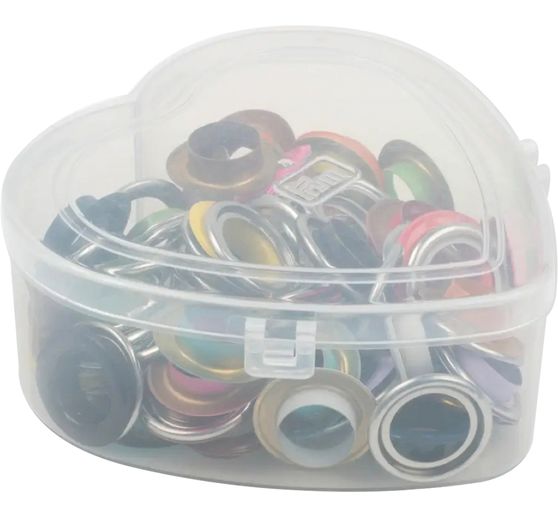 Prym Eyelets with discs Coloured, Ø 14 mm, in heart box
