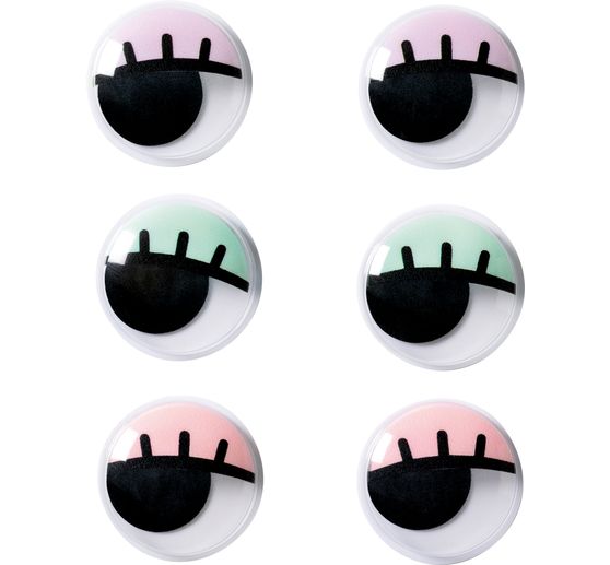 Wobbly eyes with eyelashes, self-adhesive