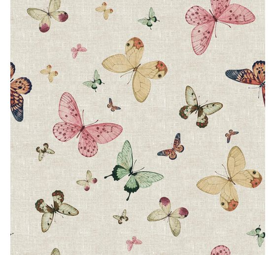 Decoration fabric linen optics "Butterflies"