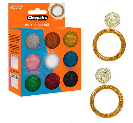 Glitter powder colour set, 9 jars