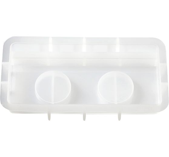 Silicone casting mould "2-tealight holder with slot"