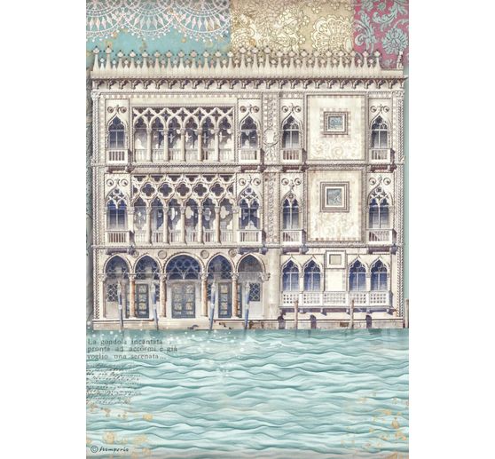 Motif straw silk assortment "Venice City of Art", set of 6