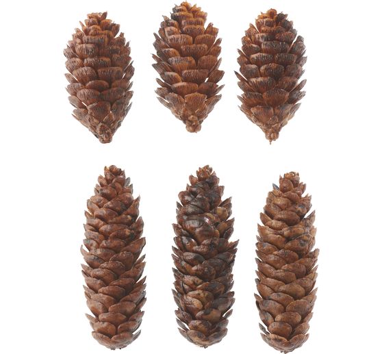 Decorative cones, plastic, 6 pieces