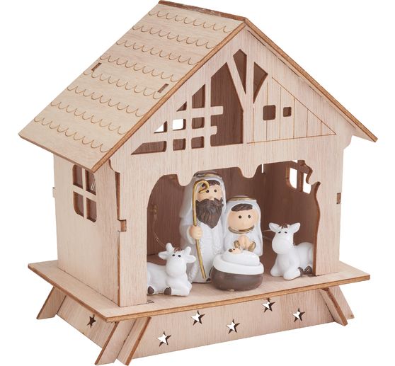 VBS Wooden building kit "Christmas crib with figures"