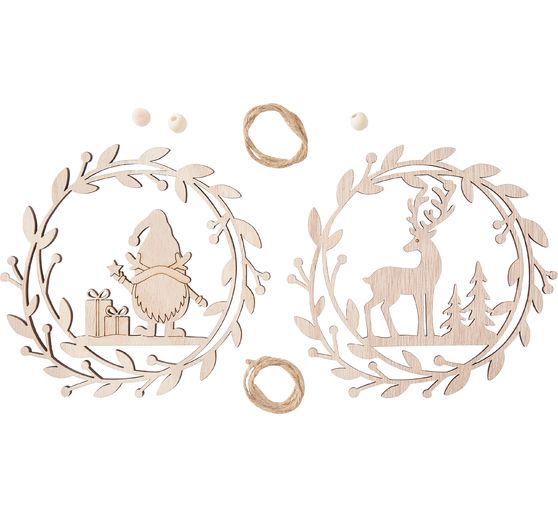 Dekorativní přívěsky VBS "Skřítci a sob", sada 2 kusů