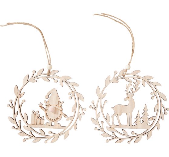 Dekorativní přívěsky VBS "Skřítci a sob", sada 2 kusů