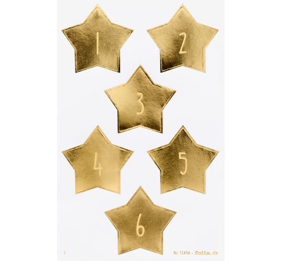 Advent calendar stickers "Stars Gold"