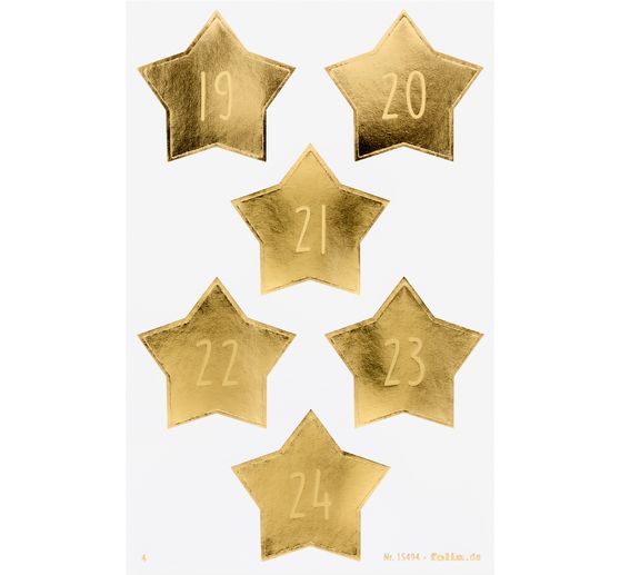 Advent calendar stickers "Stars Gold"
