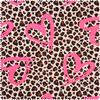 Sweat fabric Neon print "Leopard with heart"