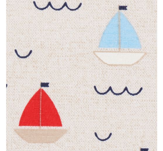 Decoration fabric linen optics "Sailboats"