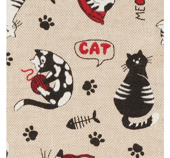 Decoration fabric linen optics "Cats"