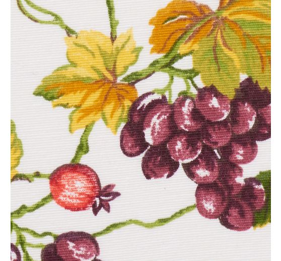 Decoration fabric linen optics "Fruit and leaves"