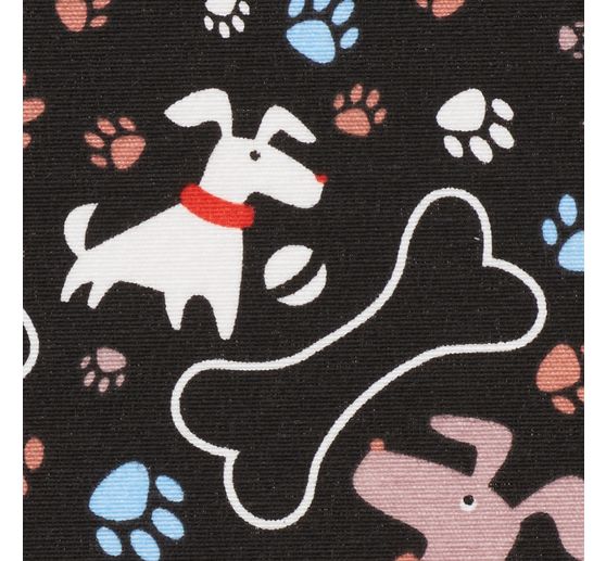 Decoration fabric linen optics "Dogs"