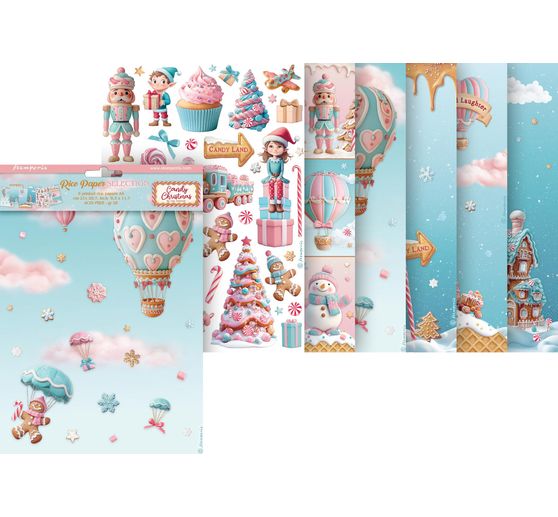 Motif straw silk assortment "Candy Christmas", set of 6