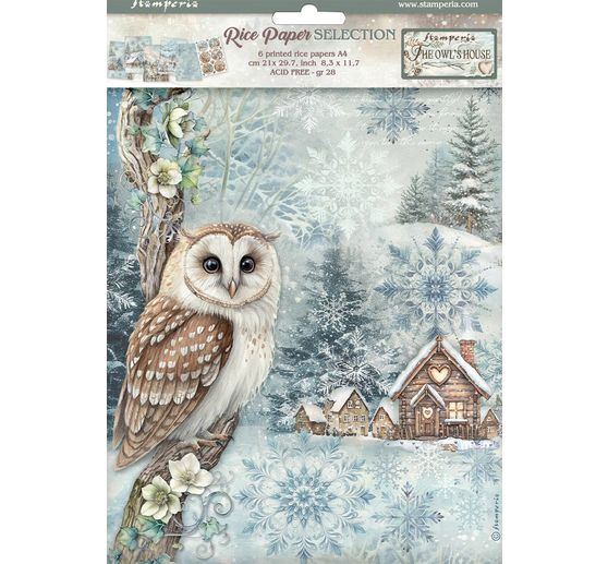 Řada slámového hedvábí s motivem "Soví dům