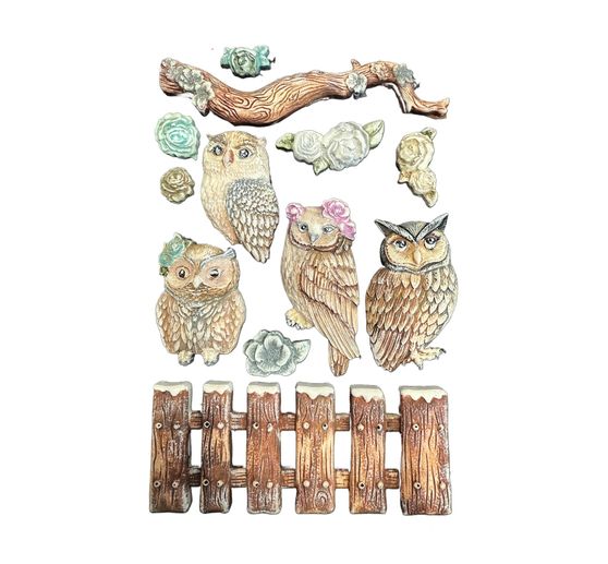 Silicone mould A5 "The Owl's House - Owls and Branch"