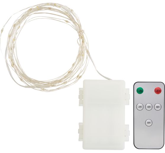 Outdoor micro LED light chain, with remote control, 50 LEDs