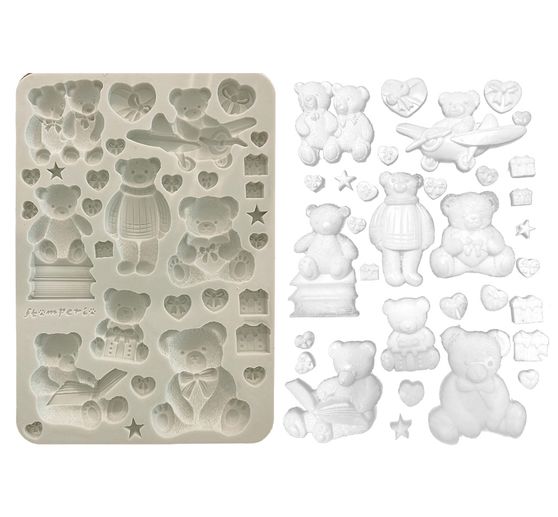 Silicone mould A5 "The Owl's House - Teddy & Bears"