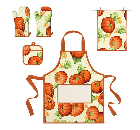 Lněná tkanina s motivem "dýně"