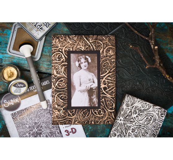 Sizzix A5 3D Embossing template "Engraved by Tim Holtz"