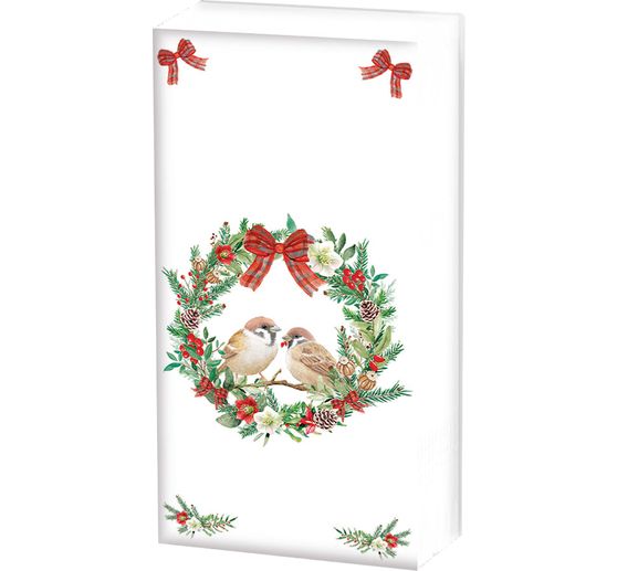 Papírové kapesníky "Vrabci ve věnci