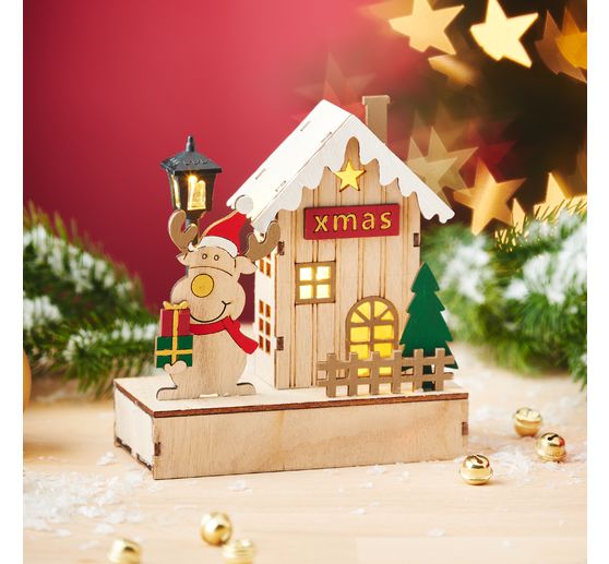 VBS House of lights "Elk with lantern", incl. LEDs