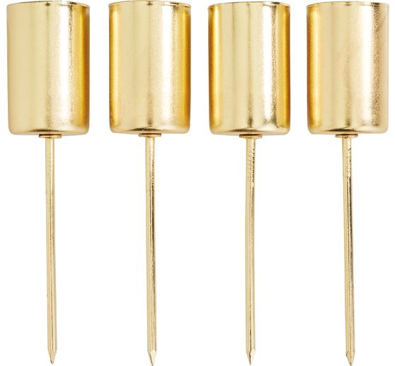 Candle holder with skewer for stick candles