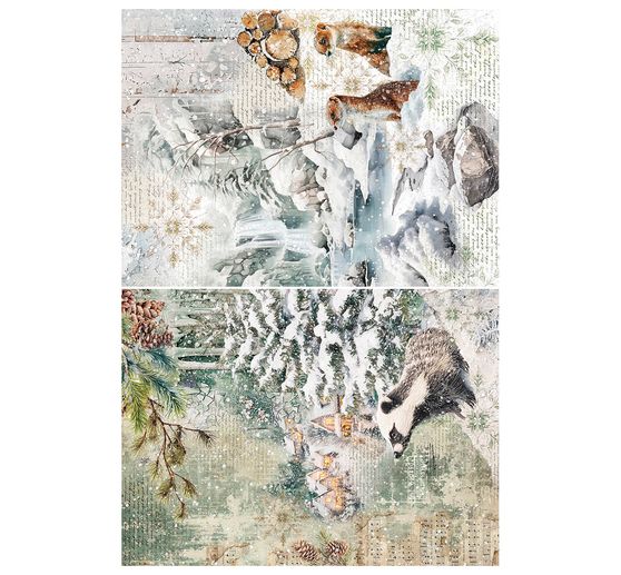 Slámová hedvábí s motivem sortiment "Forest Tales", sada 4 ks