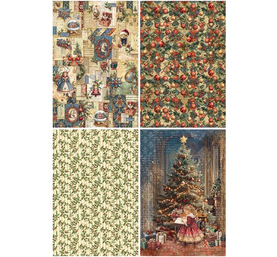 Slámová hedvábí s motivem sortiment "Toy Shop", sada 4 ks