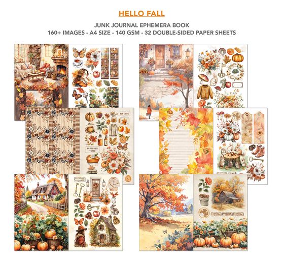 Junk Journal & Ephemera Book "Hello Fall"