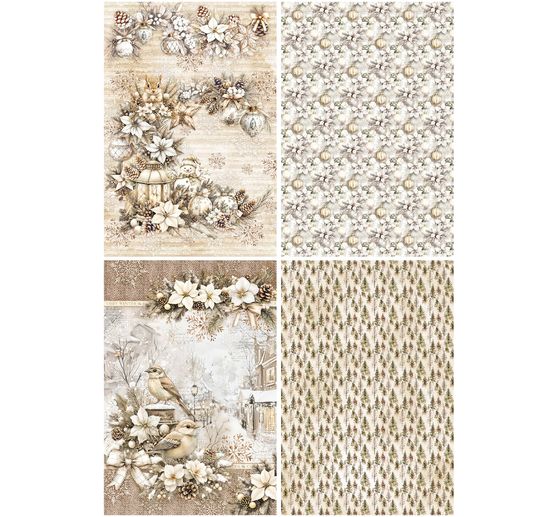 Motif straw silk assortment "Winter Season", set of 4