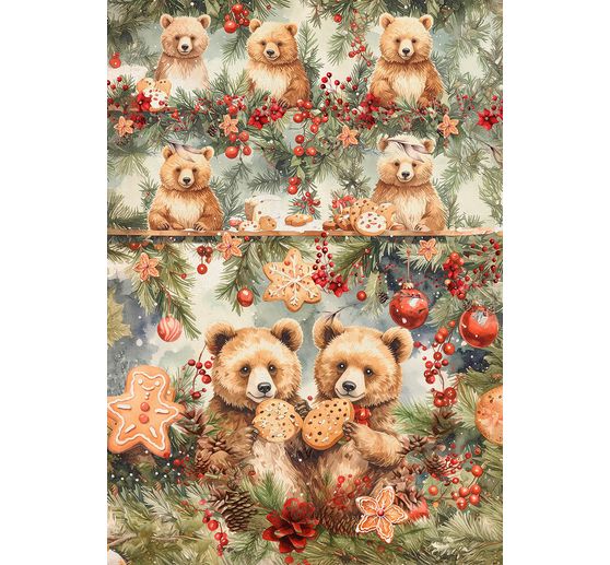 Motif straw silk assortment "Cosy Christmas", set of 8