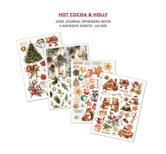 Junk Journal & Ephemera Book "Hot Cocoa & Holly"