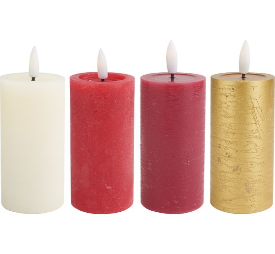 LED real wax candle "10 x 5 cm", with timer 6/18 hrs.