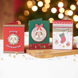 Weihnachtskarten mit Perlen