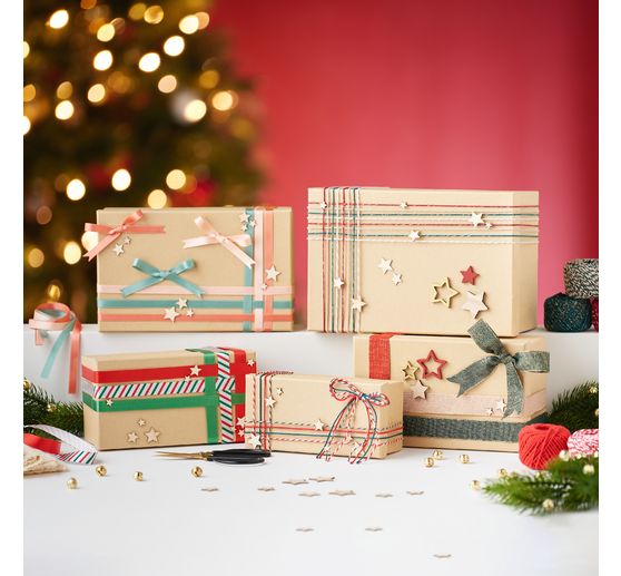 Gift ribbon set "Christmas linen"