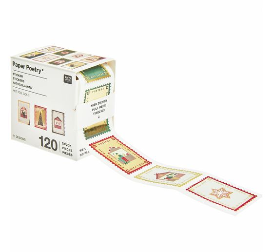Sticker roll "Christmas post stamps"