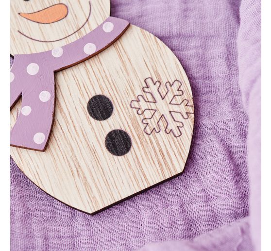 VBS Wooden decoration pendant "Gnome and snowman", set of 2
