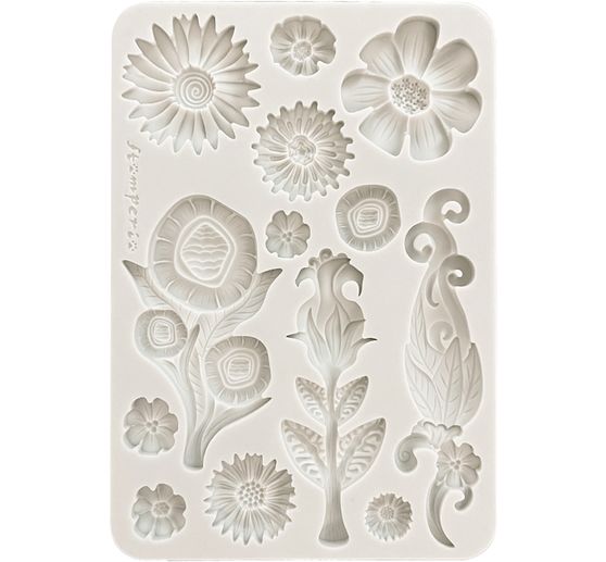 Silicone mould A5 "Furry Friends - Flowers"