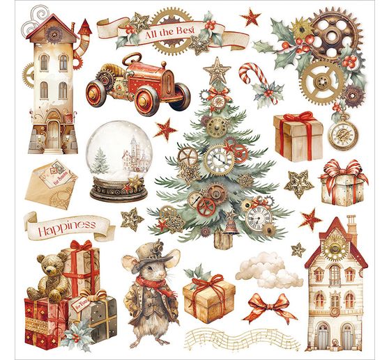 Rub On sada "Gear up for Christmas"