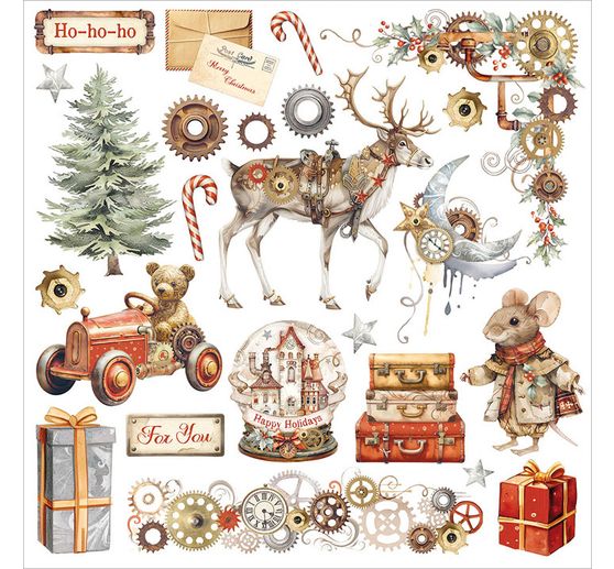 Rub On sada "Gear up for Christmas"